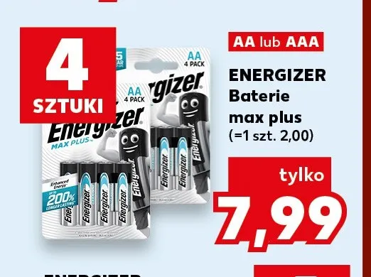 Baterie Energizer Max Plus Aaa 4-pak promocja w Kaufland