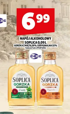 Napój alkoholowy Soplica Gorzka z miętą 28% promocja w TOPAZ