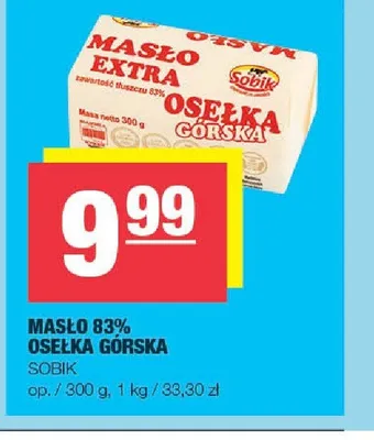 Masło 83% Osełka Górska promocja w SPAR
