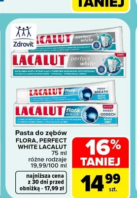 Pasta do zębów Perfect White Lacalut promocja w Carrefour