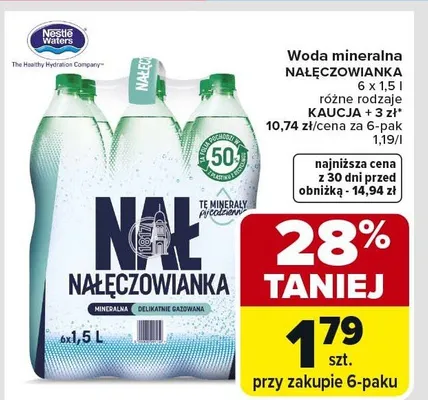 Woda mineralna Nałęczowianka promocja w Carrefour Market