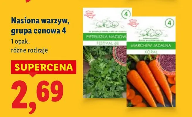 Nasiona warzyw grupa cenowa 4 różne rodzaje promocja w Lidl