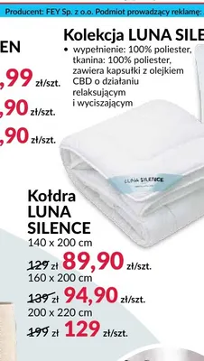 Kołdra Luna Silence 140x200 cm promocja w Salony Agata
