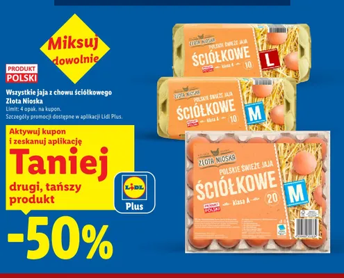 Jaja ściółkowe Złota Nioska L 10 szt promocja w Lidl