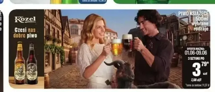 Piwo Kozel promocja w Tomi Markt