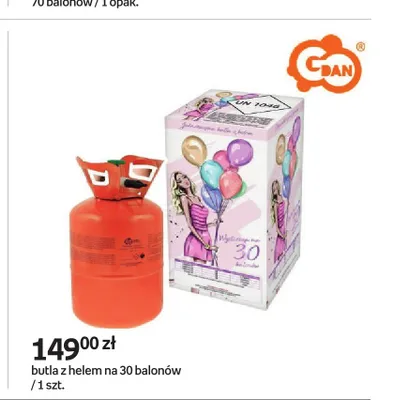 Butla z helem na 30 balonów GDAN promocja w Empik