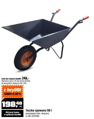 Taczka spawana pompowane koło, stalczana promocja w OBI