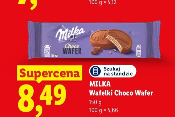 Wafelki Choco Wafer Milka promocja w Lidl