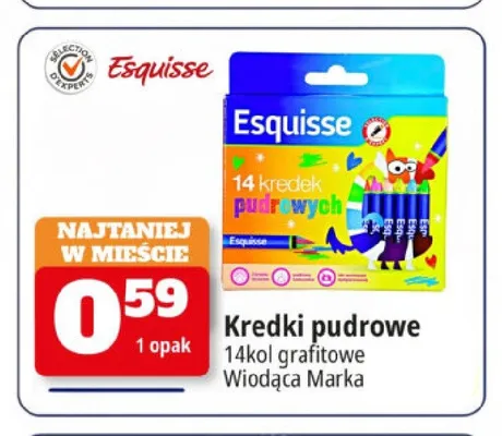 Kredki pudrowe Esquisse 14 kolorów grafitowe promocja w Leclerc