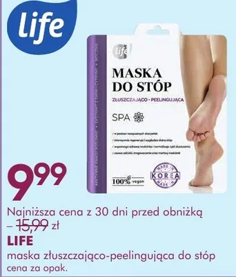 Maska LIFE maska złuszczająco-peelingująca do stóp promocja w Makro