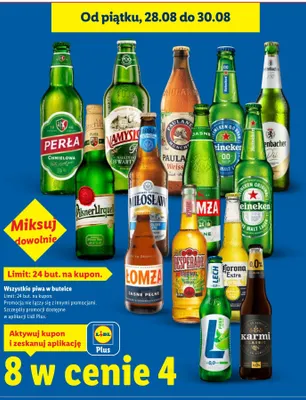 Piwa w butelce promocja w Lidl