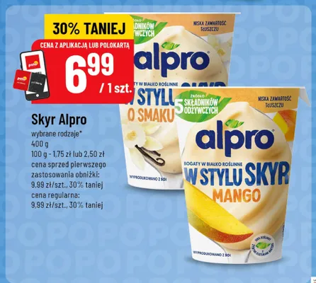 Jogurt roślinny Alpro w stylu skyr mango promocja w POLOmarket