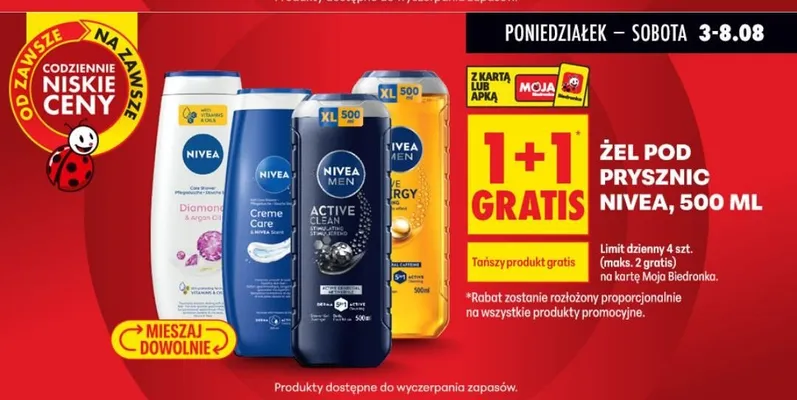 Żel pod prysznic Nivea Diamond & Argan Oil promocja w Biedronka