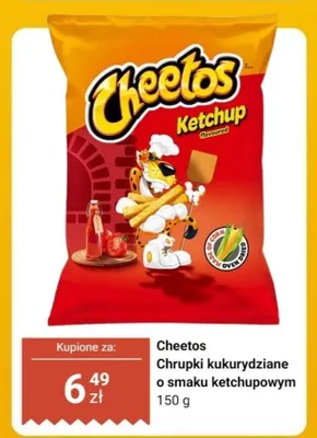 Chrupki kukurydziane o smaku ketchupowym Cheetos promocja w Dino