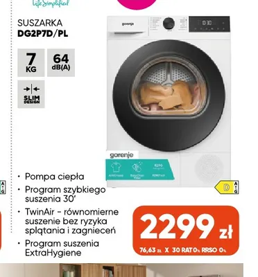 Suszarka DG2P7D/PL Gorenje promocja w Max Elektro