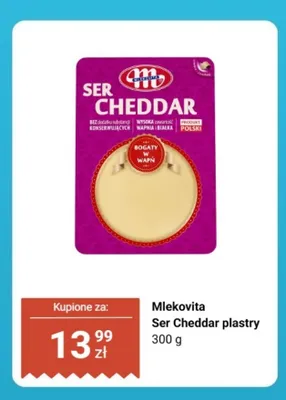 Ser Cheddar plastry Mlekovita promocja w Biedronka