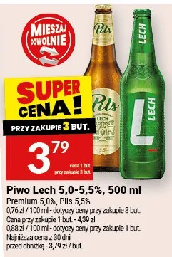 Piwo Lech Premium 5,0% Pils 5,5% promocja w Twój Market