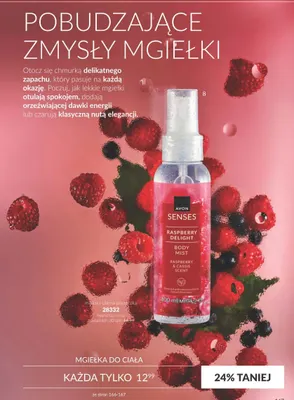 Mgiełka do ciała malina i czarna porzeczka Avon promocja w AVON