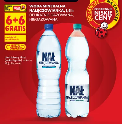 Woda mineralna gazowana Nałęczowianka delikatnie promocja w Biedronka