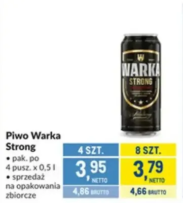 Piwo Warka Strong promocja w Makro