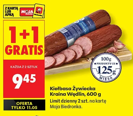 Kiełbasa Żywiecka Kraina Wędlin promocja w Biedronka