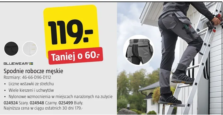 Spodnie robocze męskie promocja w Jula