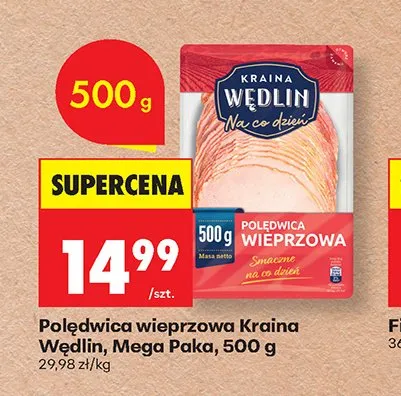 Polędwica wieprzowa Kraina Wędlin Mega Paka promocja w Biedronka