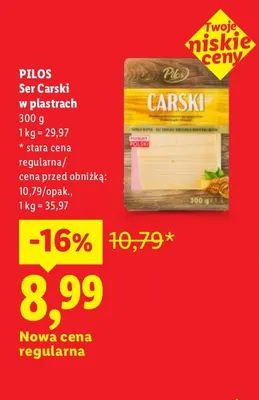 Ser Carski w plastrach Pilos promocja w Lidl