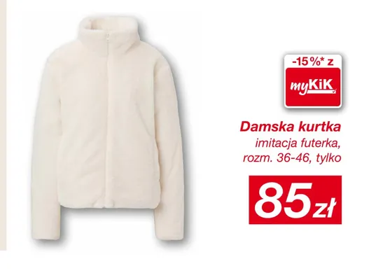 Damska kurtka imitacja futerka promocja w KiK