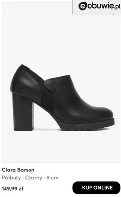 Półbuty czarne 8 cm Clara Barson promocja w eobuwie.pl