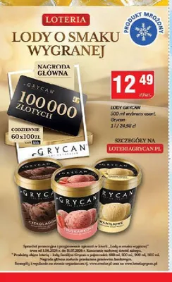 Lody truskawkowe Grycan promocja w Chorten