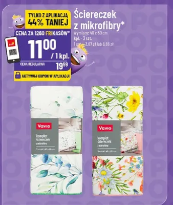 Komplet ściereczek z mikrofibry Vavio 40x60cm promocja w POLOmarket