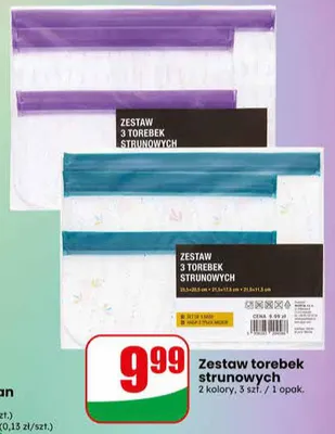Zestaw torebek strunowych promocja w Dino