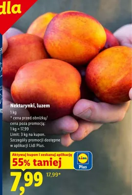 Nektarynki luzem promocja w Lidl
