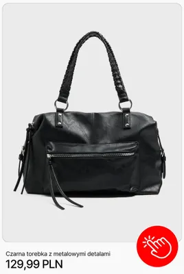 Torebka damska Cropp czarna z metalowymi detalami promocja w Cropp