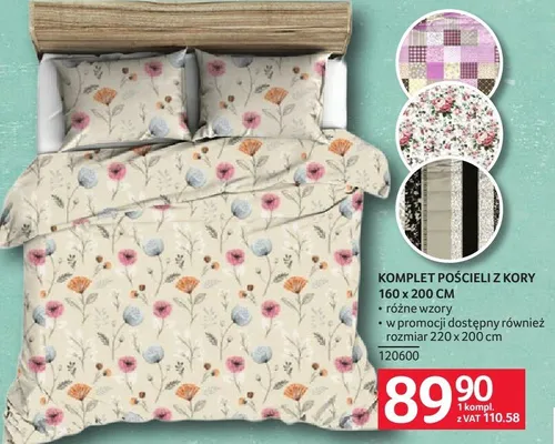 Komplet pościeli z kory 160 x 200 cm promocja w Selgros