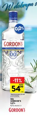 Gin Gordon's 0,0% promocja w Intermarche