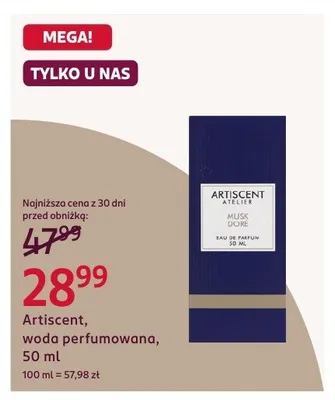 Woda perfumowana Artiscent Musk Dore promocja w Rossmann