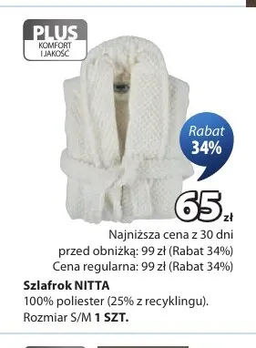 Szlafrok Nitta promocja w Jysk