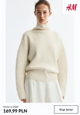 Sweter w prążki H & M promocja w H&M