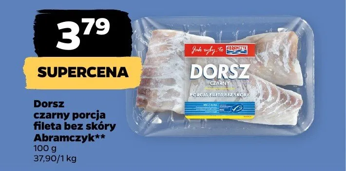 Dorsz czarny porcja fileta bez skóry Abramczyk promocja w Netto
