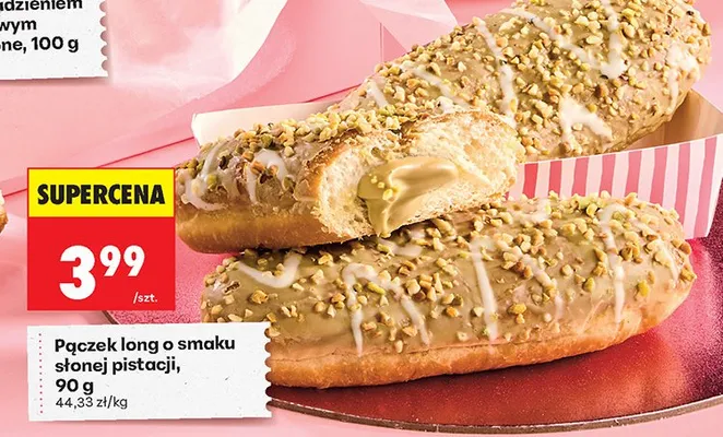 Pączek long o smaku słonej pistacji promocja w Biedronka