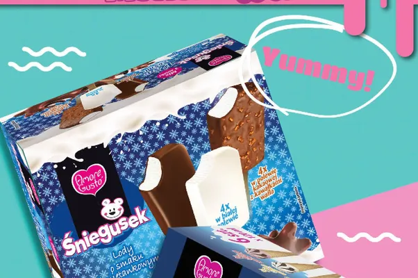 Lody Śniegusek mix 3 smaków Amore Gusto promocja w POLOmarket