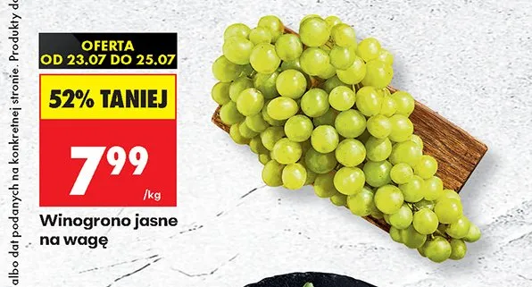 Winogrono jasne na wagę promocja w Biedronka