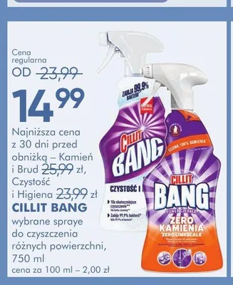 Spray do czyszczenia CILLIT BANG Zero Kamienia 750ml promocja w Super-Pharm