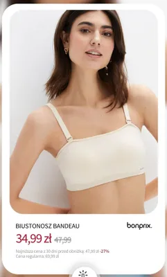 Biustonosz bandeau bonprix promocja w bonprix