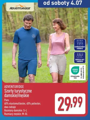 Szorty turystyczne męskie Adventuridge promocja w Aldi
