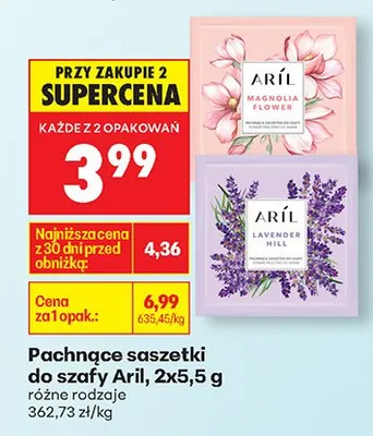 Pachnące saszetki do szafy, różne rodzaje promocja w Biedronka