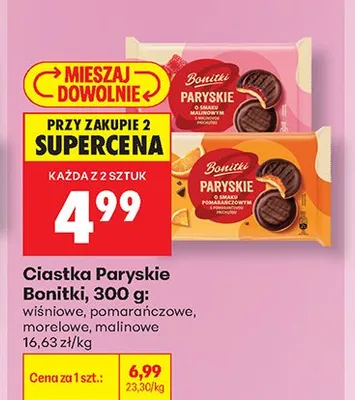 Ciastka Paryskie Bonitki o smaku malinowym promocja w Biedronka