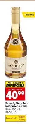 Brandy Napoleon Recherché Pons 36% promocja w Biedronka
